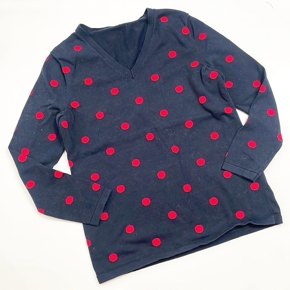 Tommy Hilfiger polkadot v-neck knit sweater